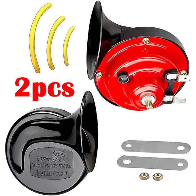 12V Car Snail Horn Dual-tone Universal Electric Air Horn For Cars Truck Motorcycle (1 Pair)